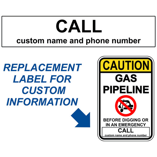 Utility Marker Custom Contact Label for Hazmat NHE-16175
