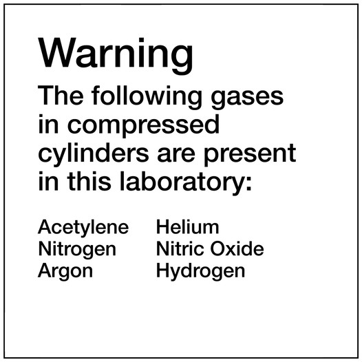 VA Code Acetylene Helium Nitrogen Nitric Oxide Argon Sign NHE-15982