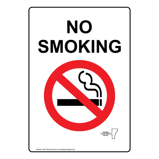 Vermont No Smoking Sign NHE-7003-Vermont