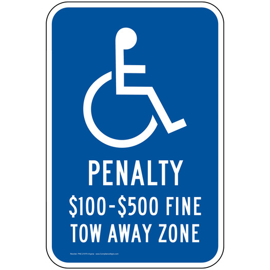 Fine Tow Away Sign for Parking Control PKE-21075-Virginia