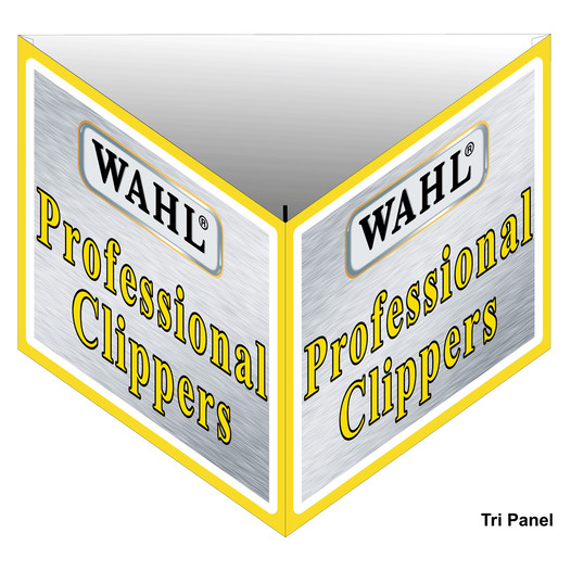 Wahl Professional Clippers Tri-Panel Hanging Sign WAHL-PC-0002