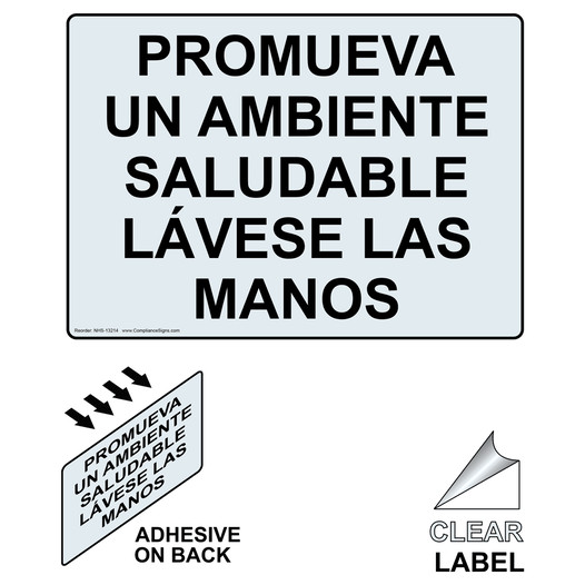 Promote A Healthy Environment Spanish Label NHS-13214