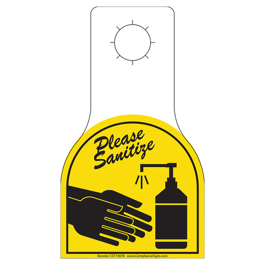 Please Sanitize Bottle Hang Tags CS713676