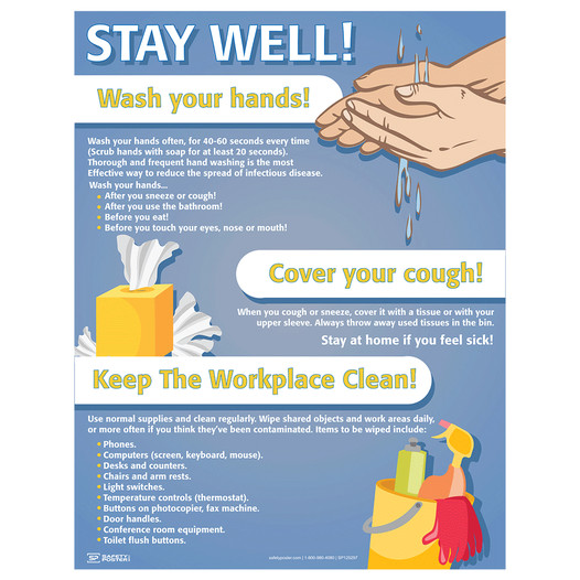 Stay Well Wash Your Hands! Poster CS255676