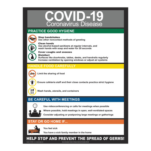 Covid-19 Coronavirus Disease Practice Good Hygiene Poster CS553901