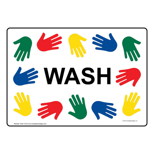 Wash Sign for Handwashing NHE-13110