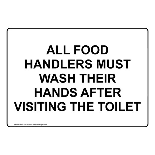 All Food Handlers Must Wash Hands Sign NHE-15614