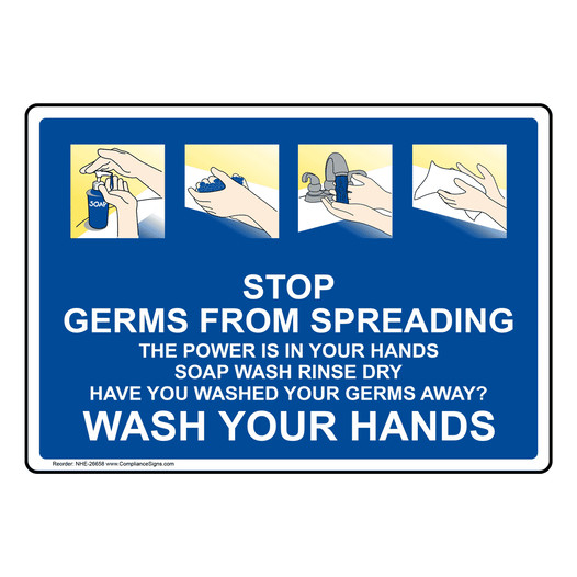 Stop Germs From Spreading Sign NHE-26658