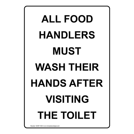 Portrait All Food Handlers Must Wash Their Hands Sign NHEP-15614