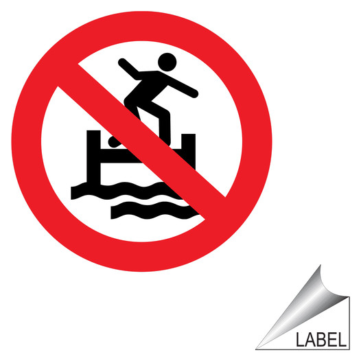 No Jumping From Dock Symbol Label LABEL-PROHIB-66-d Water Safety