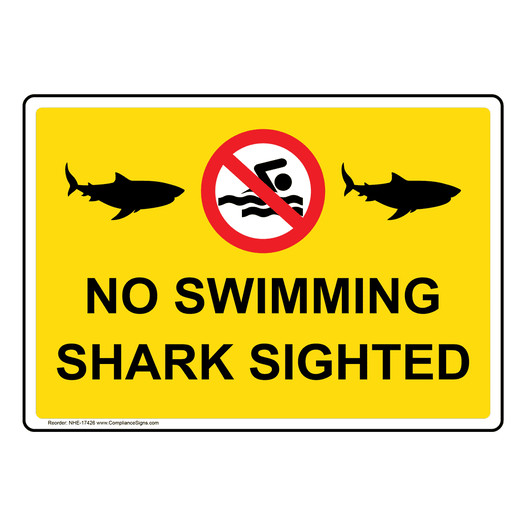 Recreation Water Safety Sign - No Swimming Shark Sighted