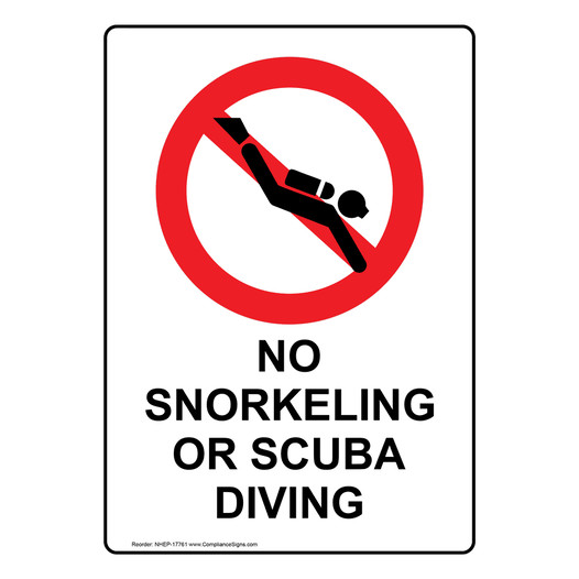 Portrait No Snorkeling Or Scuba Diving Sign With Symbol NHEP-17761