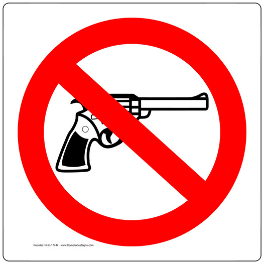 No Guns Allowed Symbol Sign NHE-17744
