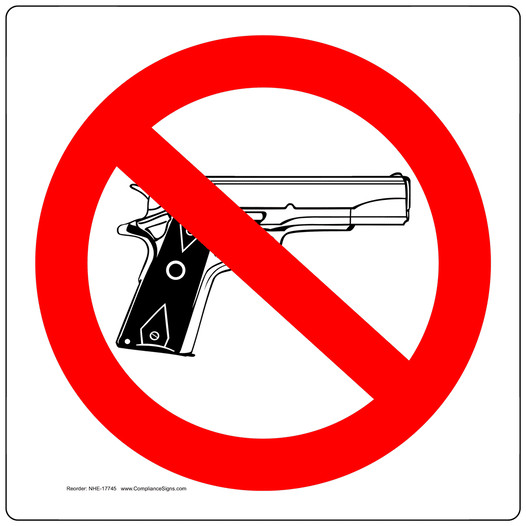 No Guns Allowed Symbol Sign NHE-17745