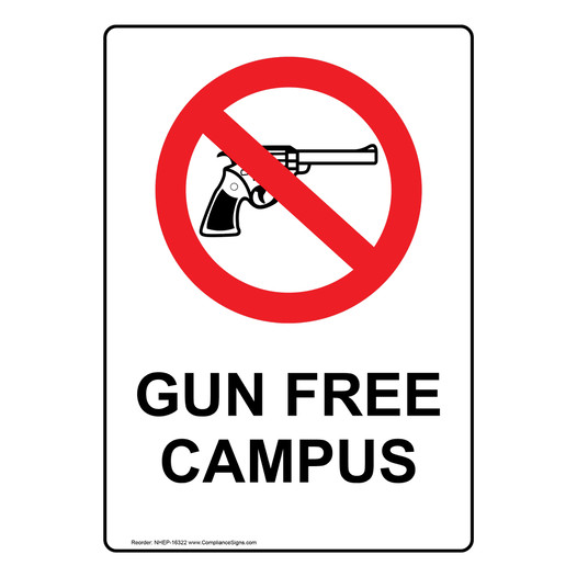 Gun Free Campus Sign NHEP-16322
