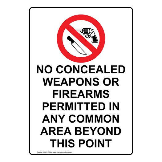 Portrait No Concealed Weapons Or Sign With Symbol NHEP-35046