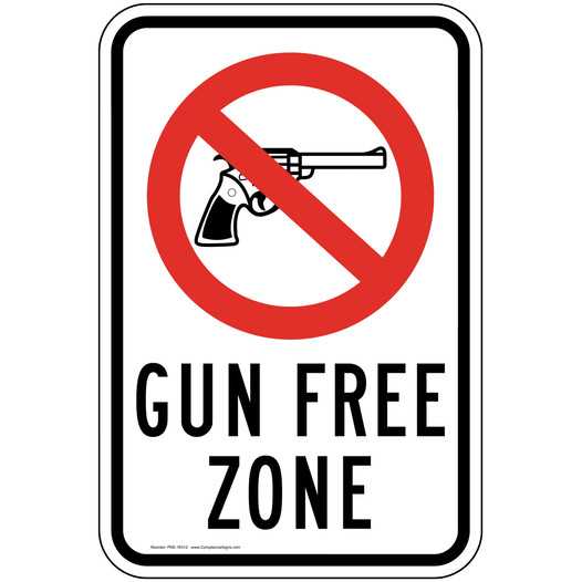 Gun Free Zone Sign for Weapons Restricted PKE-16312