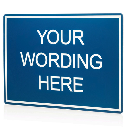 White-on-Blue Custom Engraved Sign With Border EGRE-CUSTOM-M3_White_on_Blue