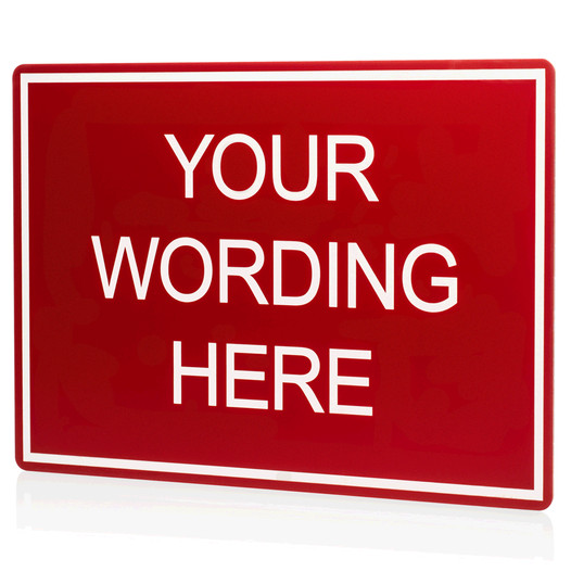White-on-Red Custom Engraved Sign With Border EGRE-CUSTOM-M3_White_on_Red