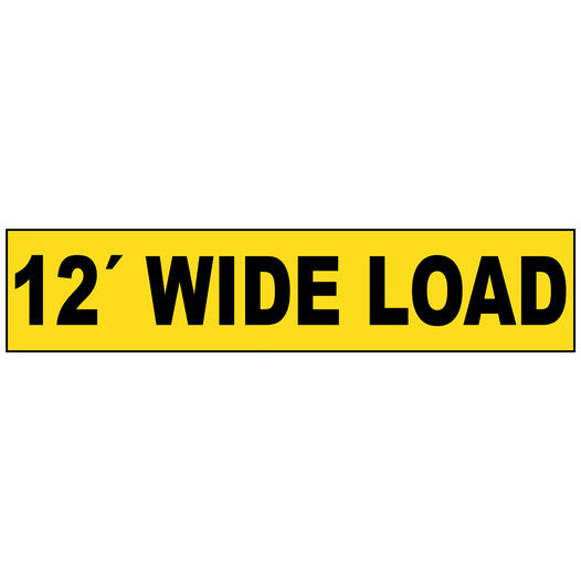 Yellow 12' WIDE LOAD Truck Banner NHE-14933