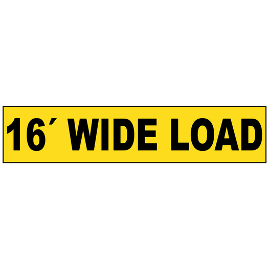Yellow 16' WIDE LOAD Truck Banner NHE-15001