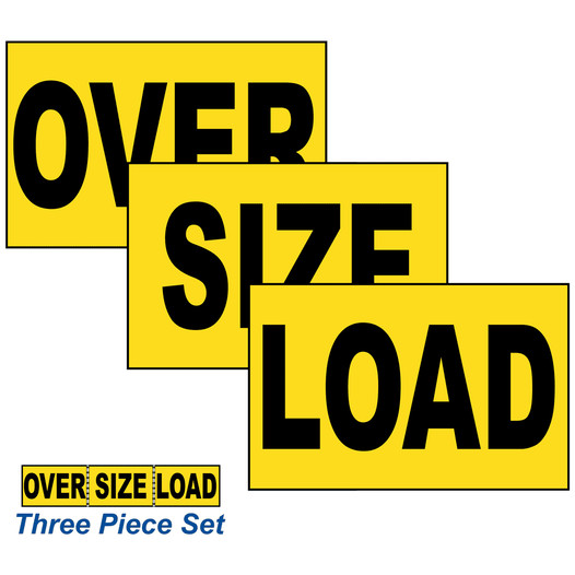Yellow OVER SIZE LOAD Truck Label / Magnet Set
