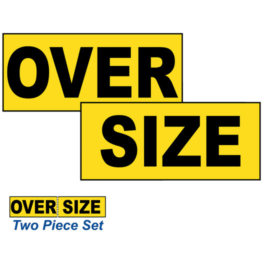Yellow OVERSIZE Truck Label / Magnet Set NHE-14930_Set