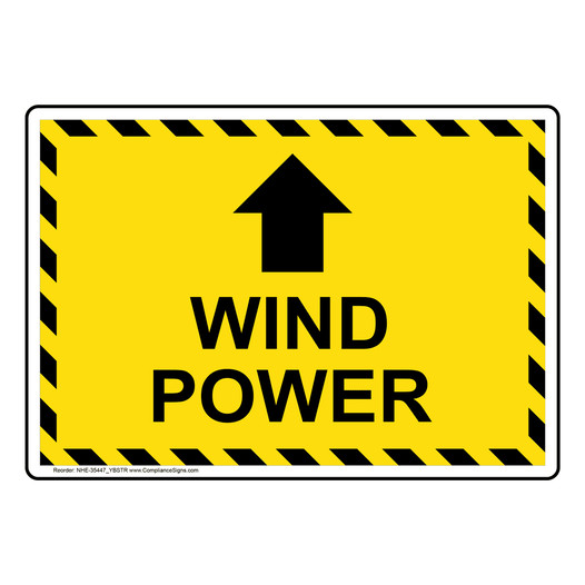 Wind Power Sign With Symbol NHE-35447_YBSTR