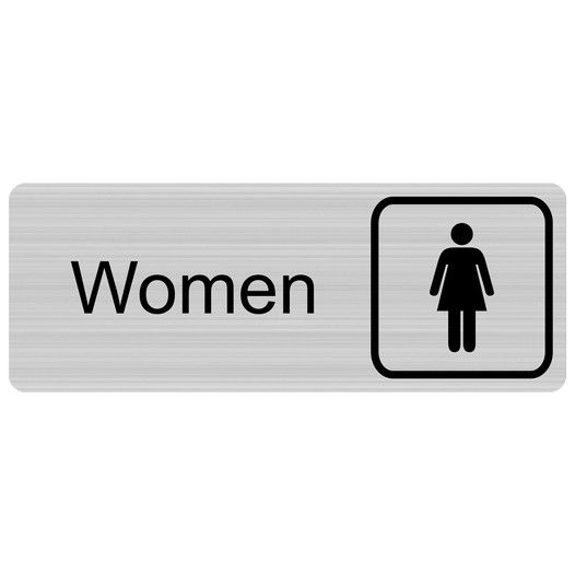 Silver Engraved Women Sign with Symbol EGRE-650-SYM_Black_on_Silver