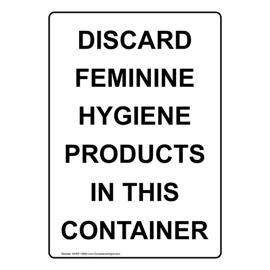 Portrait Discard Feminine Hygiene Products In Sign NHEP-15900