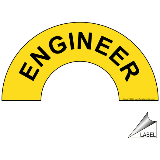 Engineer Hard Hat / Helmet Label NHE-19358