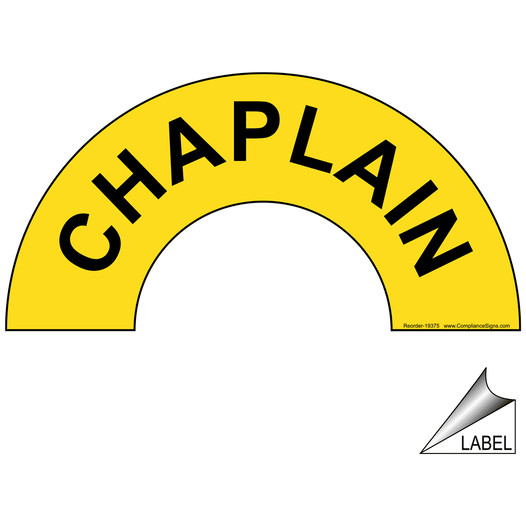 Chaplain Hard Hat / Helmet Label NHE-19375