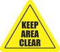 20 inch Keep Area Clear Triangle Floor Sign