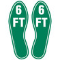 6 FT Graphic [Set Of Foot Prints] Green Floor Label, 12 in. (cut to shape) Vinyl