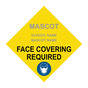 Yellow Face Covering Required Diamond Floor Label with School Name and Mascot CS684828