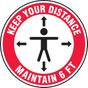 Keep Your Distance Maintain 6 ft Slip-Gard Floor Sign 40S4137