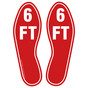 6 FT Graphic [Set Of Foot Prints] Red Floor Label CS149421