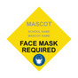Yellow Face Covering Required Diamond Floor Label with School Name and Mascot CS342620