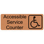 Copper Engraved Accessible Service Counter Sign with Symbol EGRE-17822-SYM_Black_on_Copper