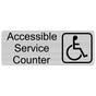 Silver Engraved Accessible Service Counter Sign with Symbol EGRE-17822-SYM_Black_on_Silver