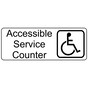 White Engraved Accessible Service Counter Sign with Symbol