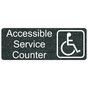 Charcoal Marble Engraved Accessible Service Counter Sign with Symbol EGRE-17822-SYM_White_on_CharcoalMarble
