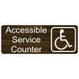 Walnut Engraved Accessible Service Counter Sign with Symbol EGRE-17822-SYM_White_on_Walnut