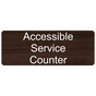 Kona Engraved Accessible Service Counter Sign EGRE-17822_White_on_Kona