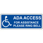 ADA Access For Assistance Please Ring Bell Sign With Symbol NHE-19403