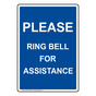 Portrait Please Ring Bell For Assistance Sign NHEP-19868
