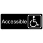 Black Engraved Accessible Sign with Symbol EGRE-365-SYM_White_on_Black