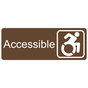 Brown Engraved Accessible Sign with Dynamic Accessibility Symbol EGRE-365R-SYM_White_on_Brown