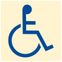 Ivory ADA Wheelchair Accessible Symbol Tactile Sign NHE-1_Blue_on_Ivory