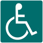 Bahama Blue ADA Wheelchair Accessible Symbol Tactile Sign NHE-1_White_on_BahamaBlue